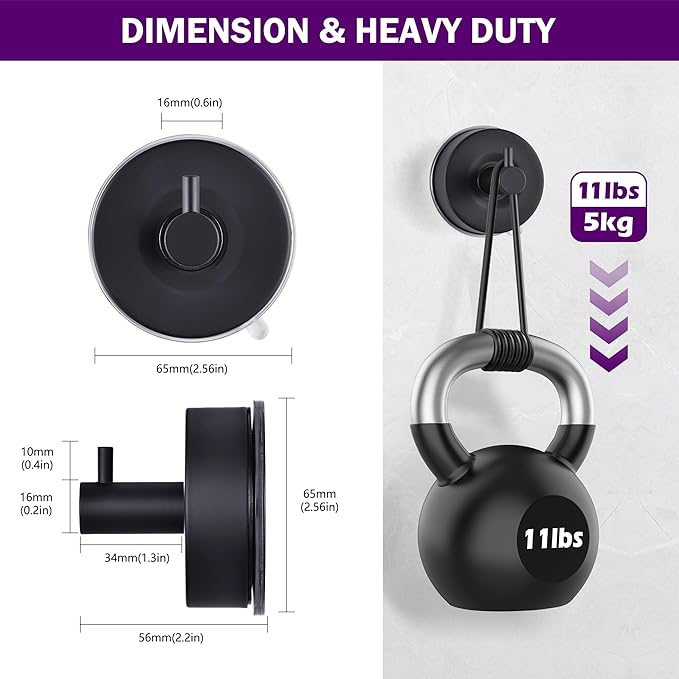 JOMOLA Stainless Steel Bathroom Suction Hooks - Image 6