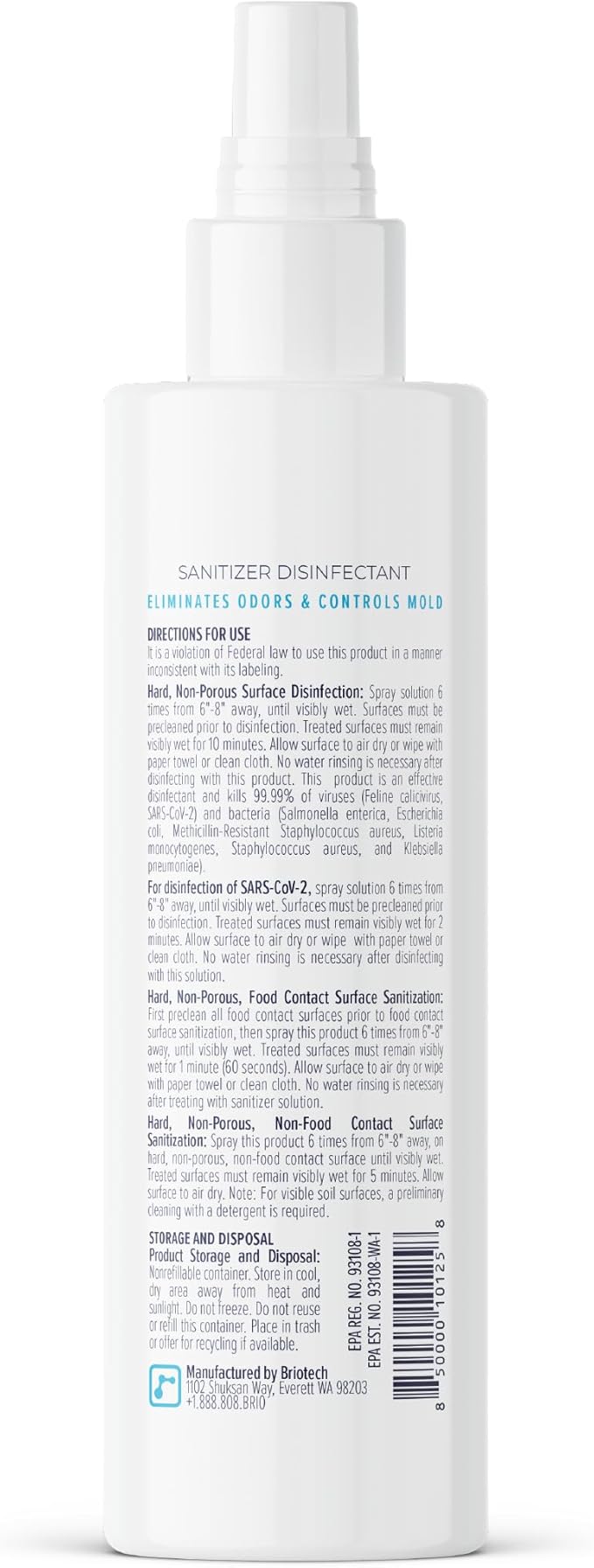 BRIOTECH Sanitizer Disinfectant Hypochlorous Spray, Kill 99.99% of Viruses & - Image 9