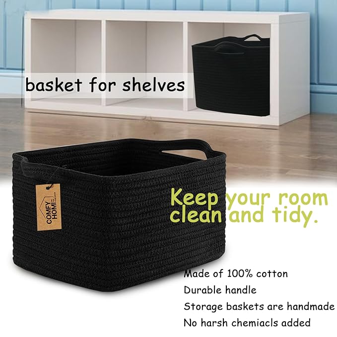 COMFY-HOMI 3PACK Cotton Rope Woven Basket - Image 2