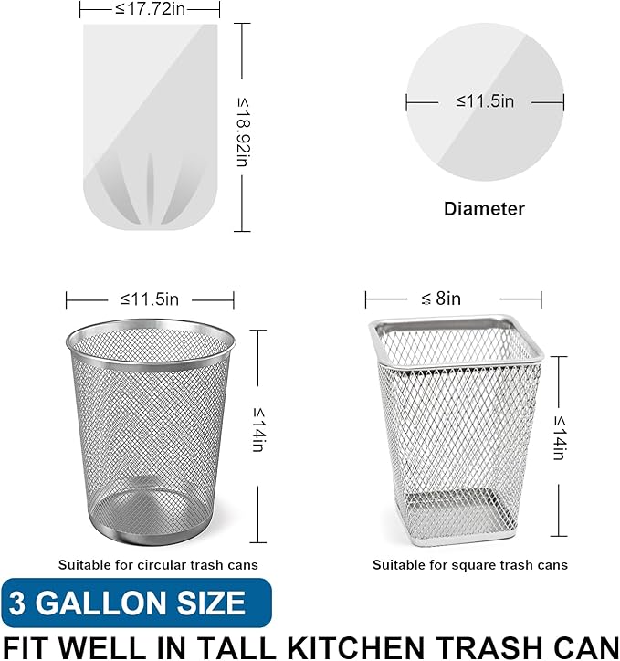 3 Gallon Trash Bags Drawstring 0.96 Mil - Image 3