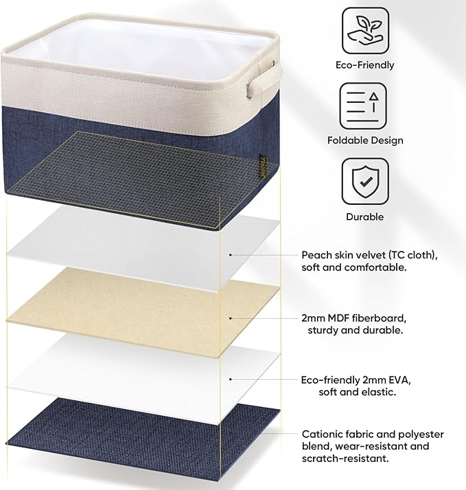 BALEINE 4 Pack Fabric Storage Bins - Image 6