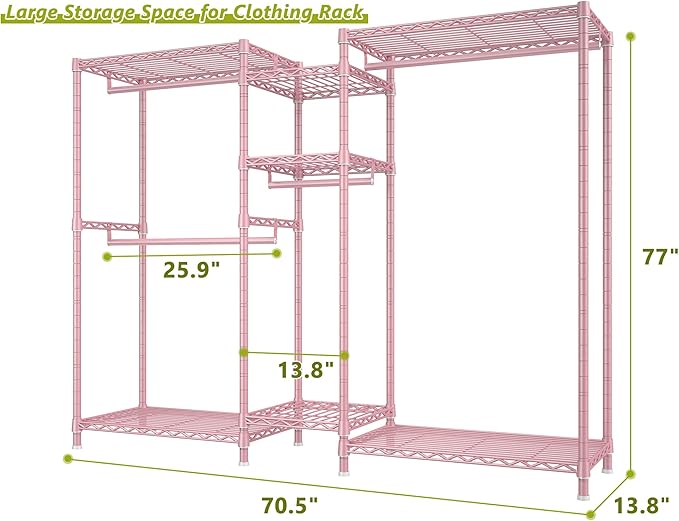 Raybee Clothing Racks for Hanging Clothes Heavy Duty Clothes Rack Load 750LBS - Image 7