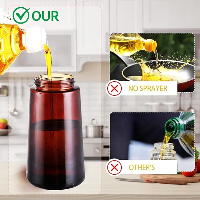 2-in-1 Glass Oil Dispenser & Sprayer - 16oz/470ml Leakproof Bottle - Image 6