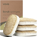 Vove Scrub Sponges 4 Pack, Cellulose & Cotton by Vove