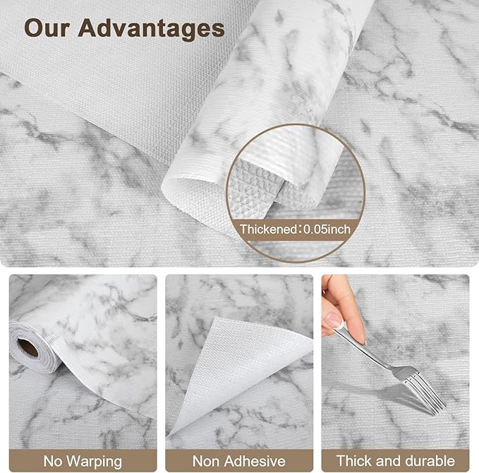 OcePor Non-Adhesive Drawer and Shelf Liner 12IN x 30FT，Non Slip Cabinet and - Image 4
