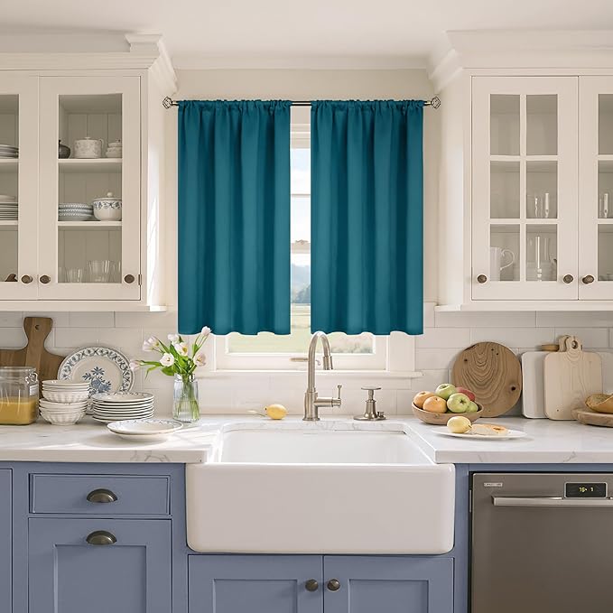 BGment Peacock Blue Blackout Curtains - Image 2