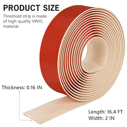 16.4Ft Floor Transition Strip Self Adhesive Vinyl Cover Floor Strip Flat - Image 2