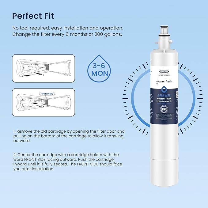 GLACIER FRESH Replacement for RPWFE, RPWF Refrigerator Water Filter, Compatible - Image 5
