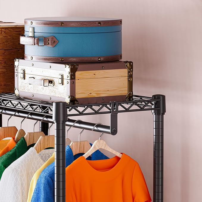 IZEUK 2 Combination Heavy Duty Garment Rack Wire Clothes Rack - Image 6