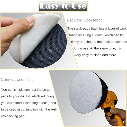 10 Pack 5 Inch 2000 Grits Multipurpose Scrubber Scouring Pads Flocking Scuff - Image 3