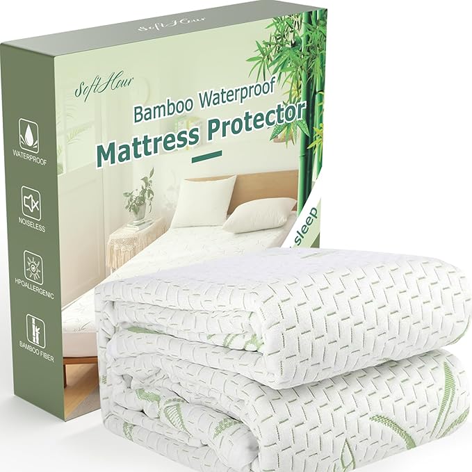 Twin Mattress Protector Waterproof Mattress Pad Washable Bamboo Rayon Mattress by SoftHour