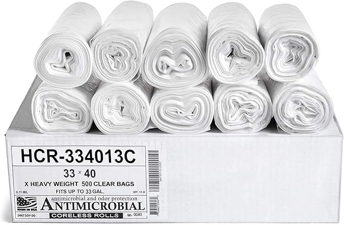 Aluf Plastics High Density Trash Bags, 33 Gallon, 13 Micron, by AlufPlastics