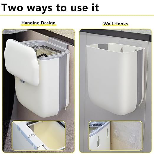 Soddeph 3.2 Gallon Foldable Hanging Trash Can - Image 5