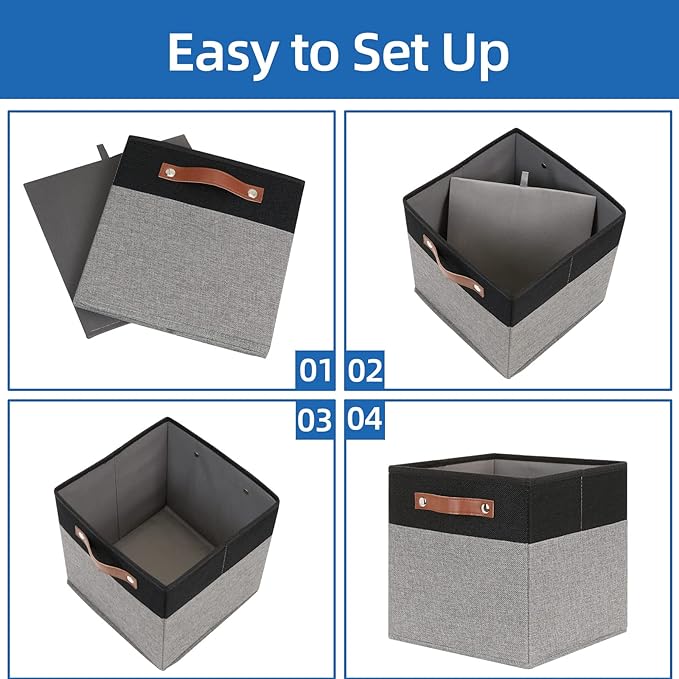 Temary 11 x 11 Cube Storage Bins Fabric Storage Cubes - Image 7
