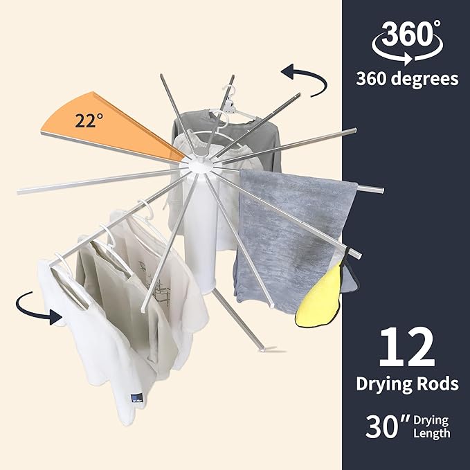 Clothes Drying Rack Tripod, Laundry Hanger Dryer Rack, Portable Foldable Drying - Image 3