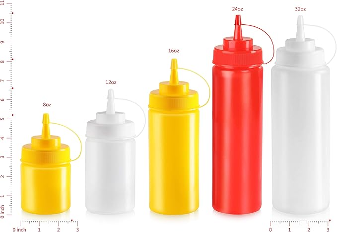 New Star Foodservice 26238 Squeeze Bottles, Wide Mouth, 24 oz - Image 3