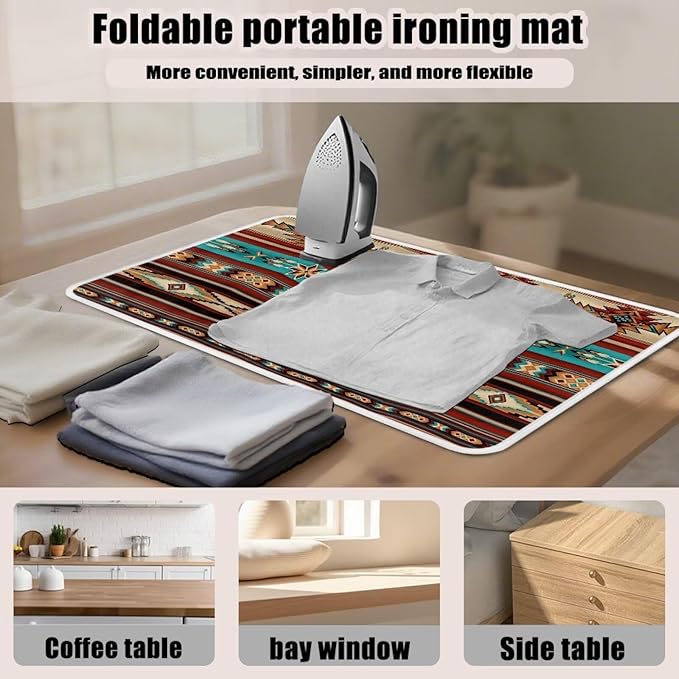 Aztec Ironing Mat Ironing Board Pad Heat Resistant, Quilting & Travel Blanket - Image 6