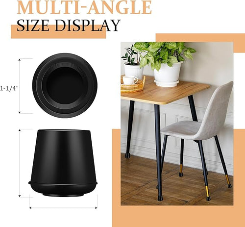 1-1/4” Round Rubber Chair Leg Tips Caps, Chair Leg Floor Protectors Furniture - Image 2