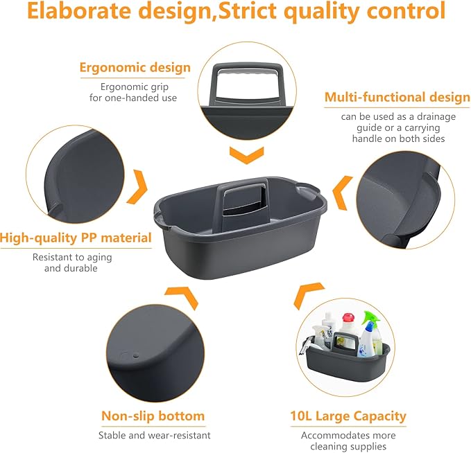 2 Pack Multi-Purpose Plastic Cleaning Caddy - Image 3