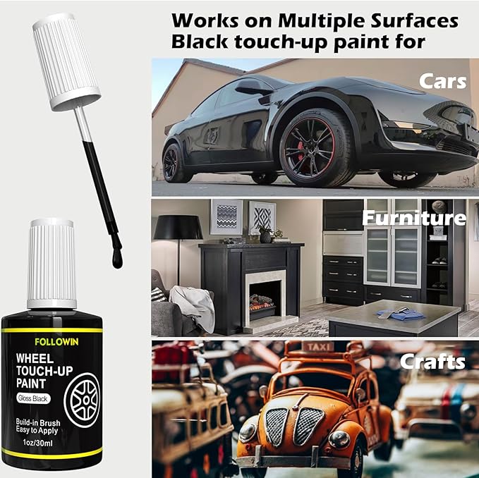 FOLLOWIN Gloss Black Rim Touch Up Paint - Image 6