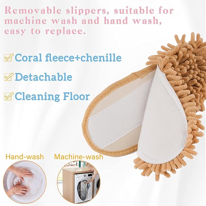 Cartoon Dog Mop Slippers Microfiber Clean Dusting Slippers Detachable Mopping - Image 4