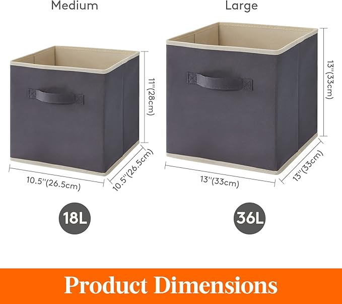 Lifewit 11 Inch Cube Storage Bins, Storage Cubes Foldable Medium Decorative - Image 5