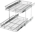 LOVMOR 2 Tier Individual Pull Out Cabinet Organizer 14" W x 21" D, Slide Out by LOVMOR