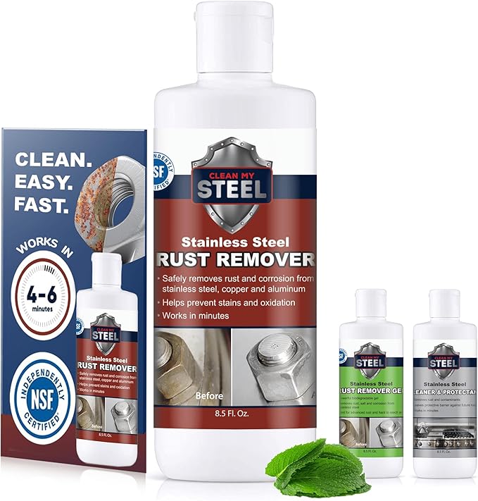 Stainless Steel Rust Stain Remover & Cleaner, Soft Cleanser, Safe by CleanMySteel