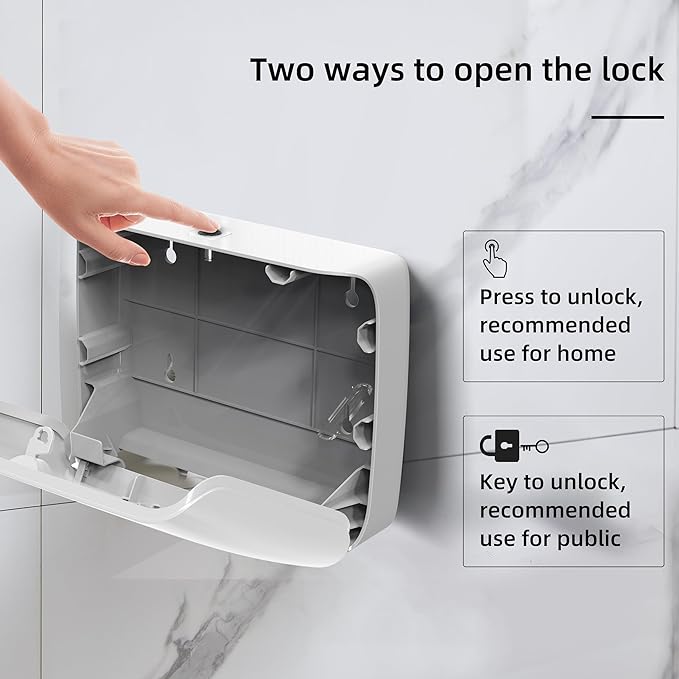 Paper Towel Dispenser Wall Mount Commercial Pack of 3 White Holder Fits - Image 5