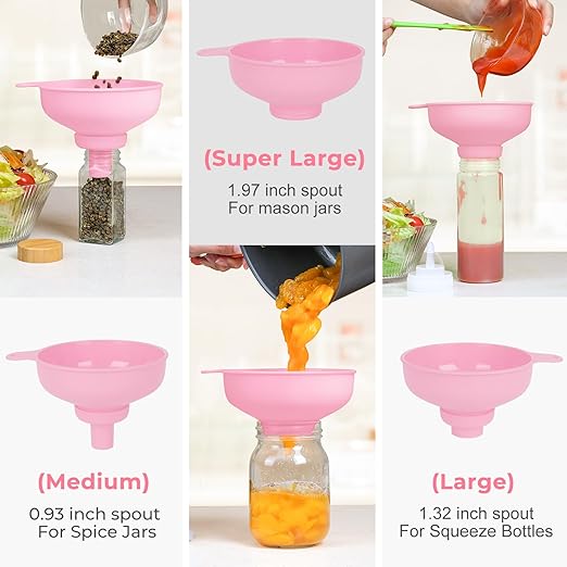 Wide Mouth Kitchen Funnel, Food Grade Plastic Cooking Canning Funnel - Image 2