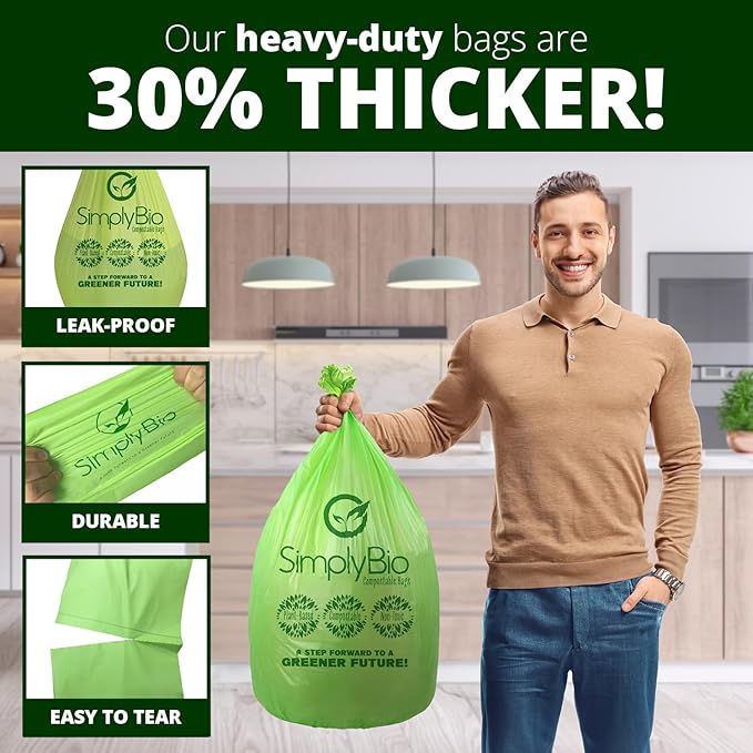 Simply Bio 13 Gallon Compostable Trash Bags Liners - Image 4