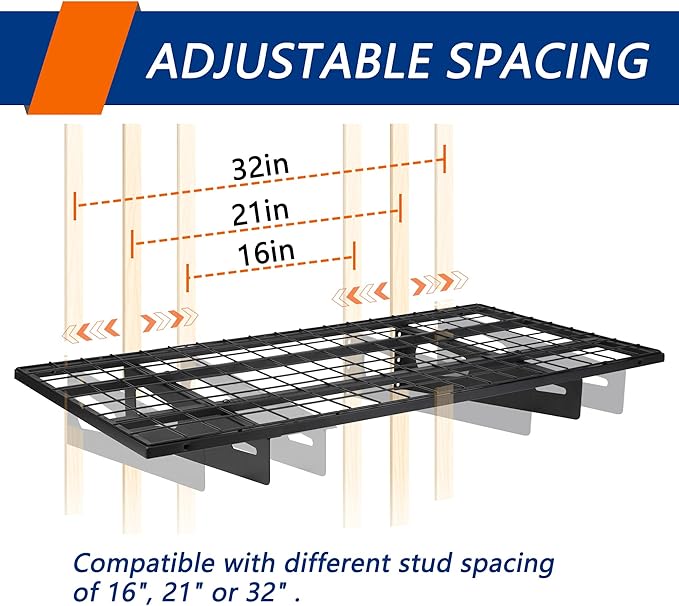 4-Pack 1.5x3FT Garage Shelving 17.7-inch-by-35.8-inch Wall Shelf Garage Storage - Image 6