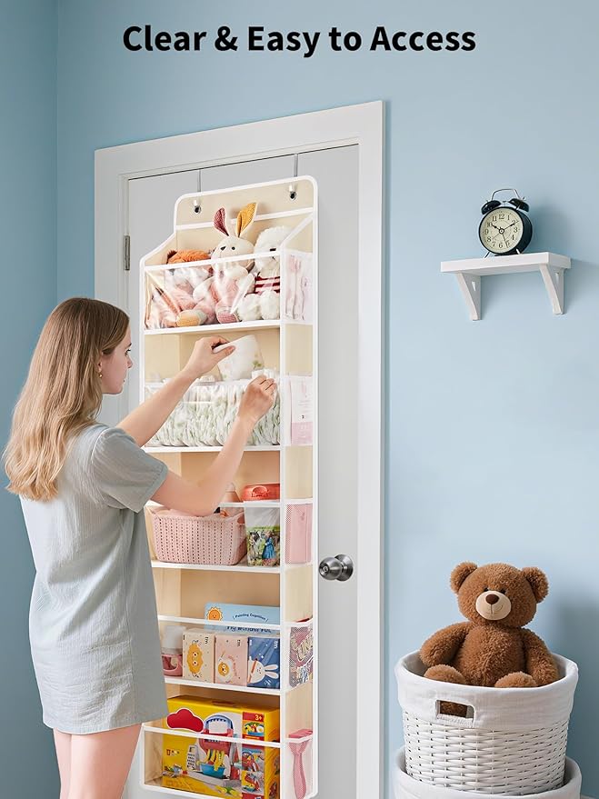 JARLINK Toy Stuffed Animal Storage, Over The Door Organizer W/Clear View Windows - Image 3
