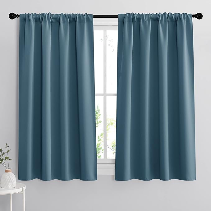 RYB HOME Bathroom Curtains for Small Window, Room Darkening Privacy Assured by RYBHOME