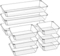 9 Pack Large Clear Plastic Drawer Organizer Trays, Desk Drawer Organizers and by JOLLYIN
