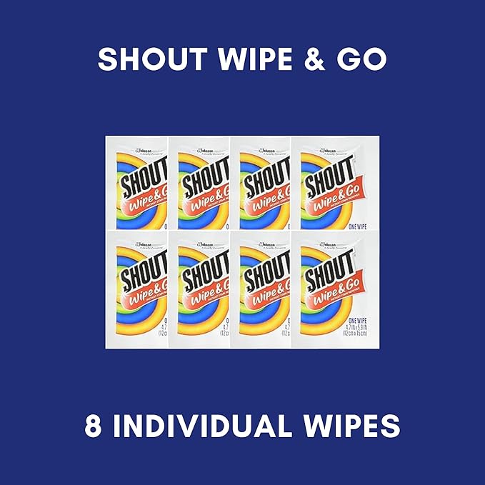 Downy Wrinkle Releaser Spray Travel Size 3 oz, 8 Shout Wipes Individually - Image 5