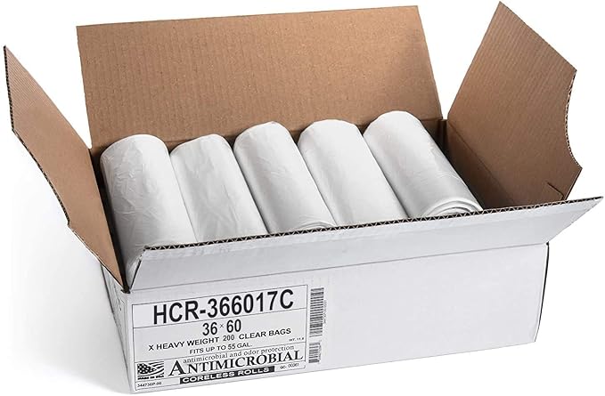 Aluf Plastics High Density Trash Bags, 55 Gallon, 17 Micron, - Image 2