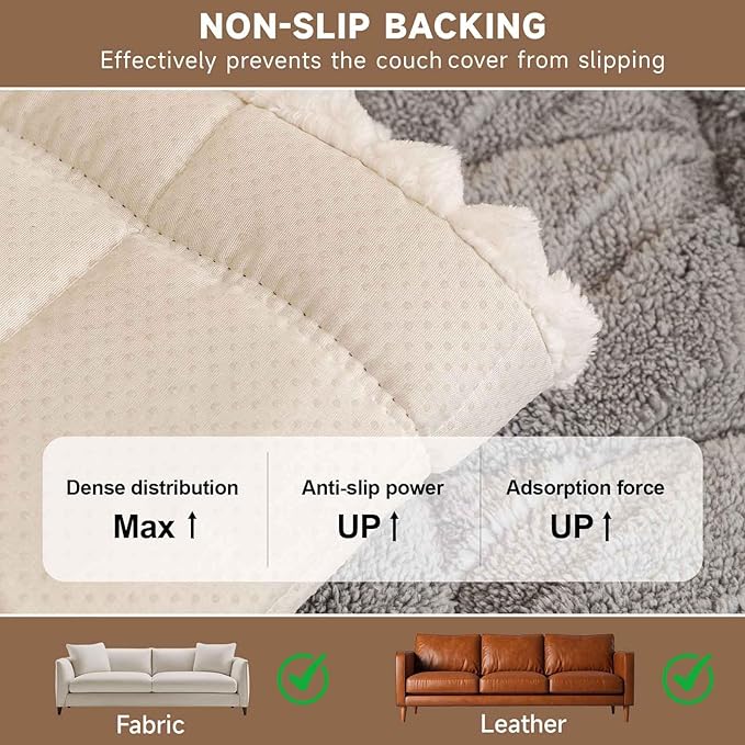 OTOB Couch Covers for 3 Cushion Couch Sofa Pet Friendly, Washable & Non Slip - Image 5