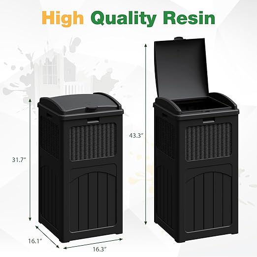 Flamaker 30 Gallon Trash Can, Resin Outdoor Garbage Can - Image 5