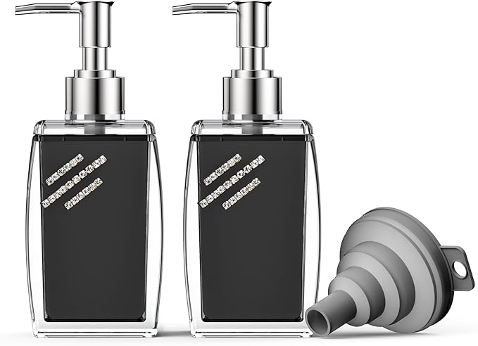 Black Soap Dispenser with Refillable Plastic Pump by Unknown
