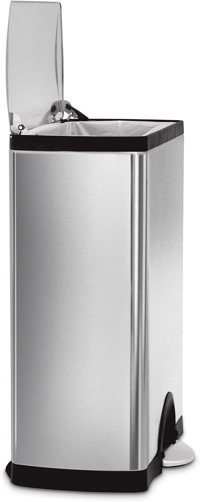 simplehuman 50 Liter / 13.0 Gallon Rectangular Kitchen Step Trash Can, Brushed - Image 4