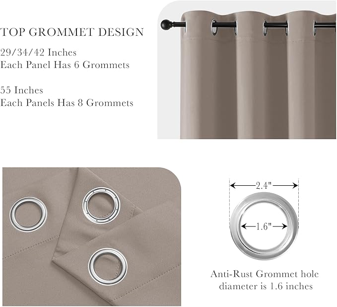 PONY DANCE Light Taupe Blackout Curtains - Image 4