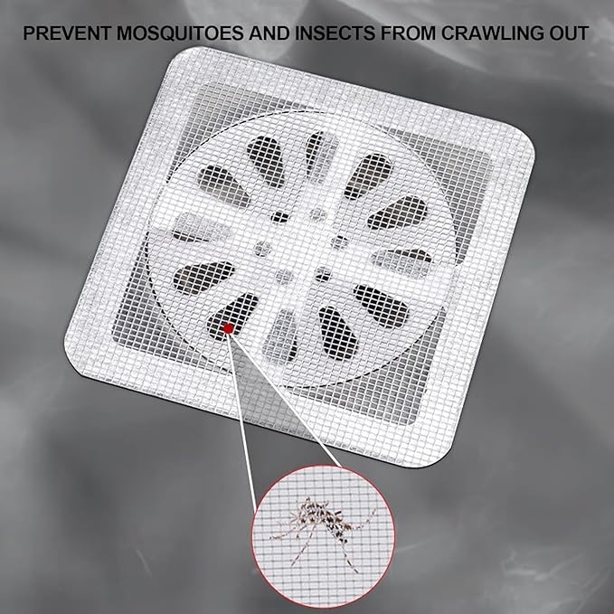 60PCS Disposable Shower Drain Cover Hair Catcher Shower Drain Mesh Stickers - Image 5