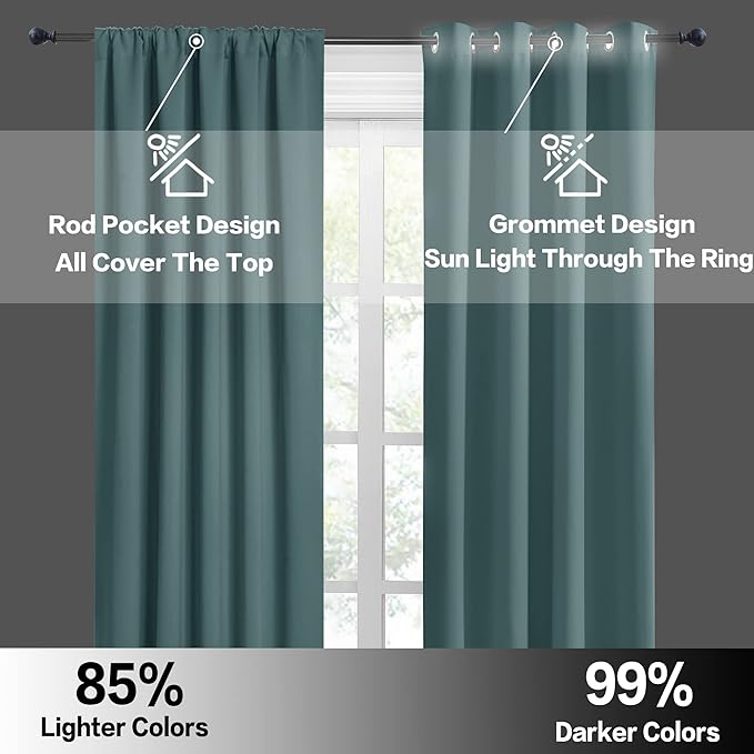 RYB HOME Blackout Curtains for Bedroom, Privecy Thermal Insulating Energy - Image 5
