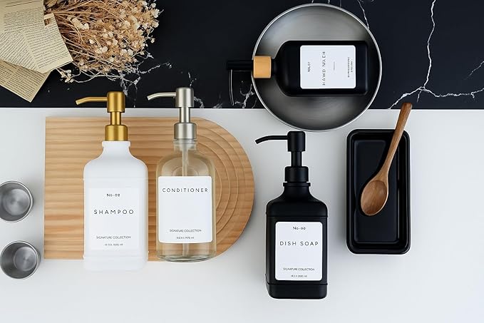 Emerson Essentials Soap Dispenser, Dish Soap Dispenser, Soap Bottle Set - Image 6