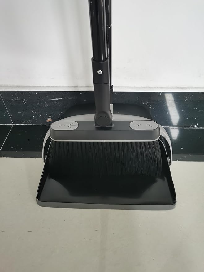 JEHONN Broom and Dust Pan, 54.3 inches Long Handle Swivel Brush, Upright - Image 11