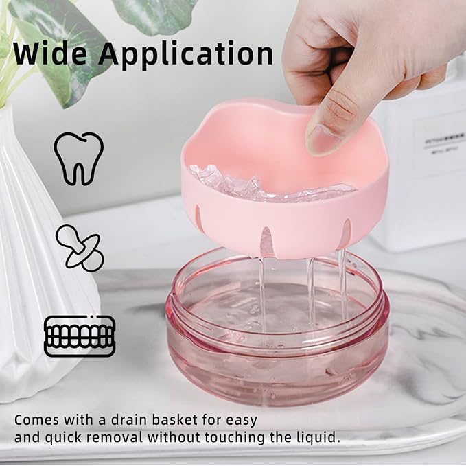 Leak Proof Denture Cup Kit Portable Retainer Case Perfect - Image 4