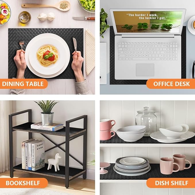 Black Shelf Liners for Kitchen Cabinets Refrigerator Liners Waterproof & - Image 2