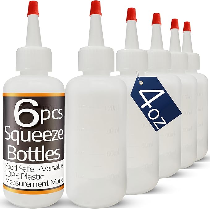 Plastic Squeeze Bottles with Red Tip Cap, 4 Oz Squirt Bottle - Image 10
