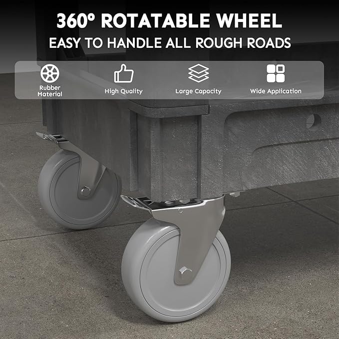 Utility Cart on Wheels, 1000 lbs Capacity Rolling Service Cart, 40 x 17 Inch - Image 3